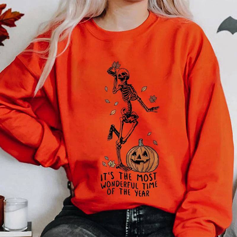 Spooky Skeleton Pumpkin Sweatshirt