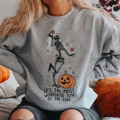 Spooky Skeleton Pumpkin Sweatshirt