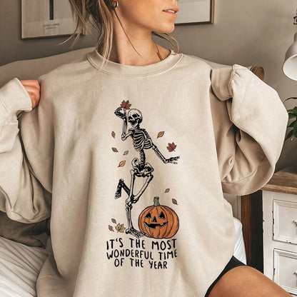 Spooky Skeleton Pumpkin Sweatshirt