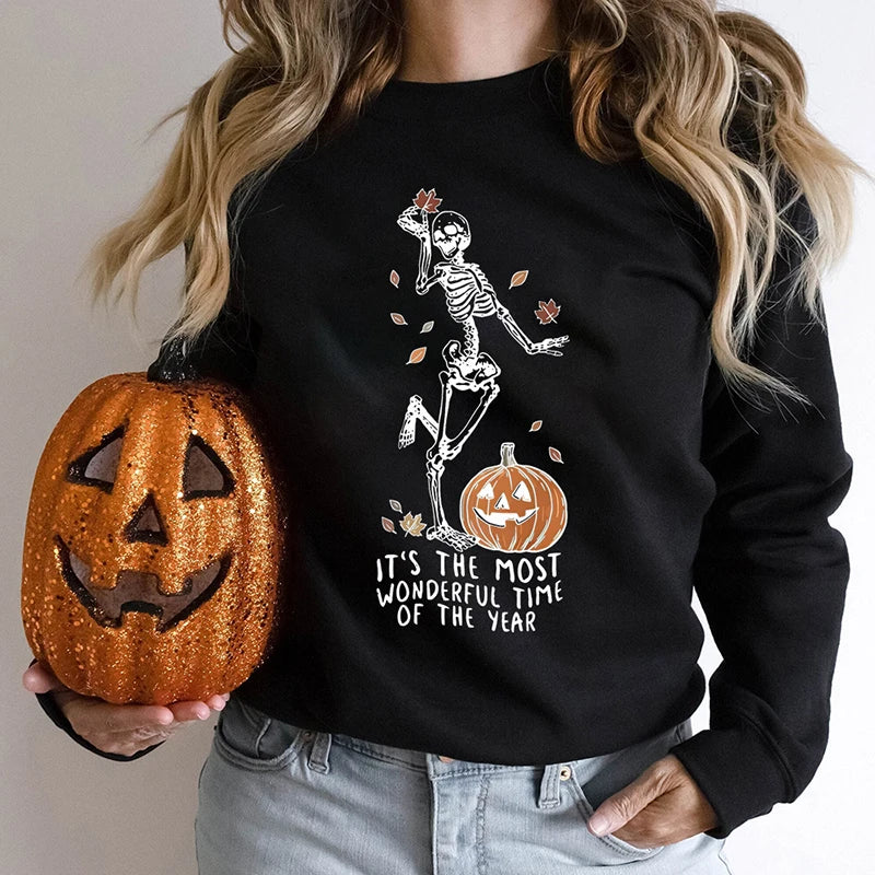 Spooky Skeleton Pumpkin Sweatshirt