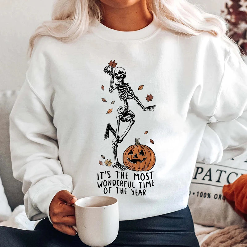 Spooky Skeleton Pumpkin Sweatshirt