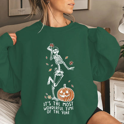 Spooky Skeleton Pumpkin Sweatshirt